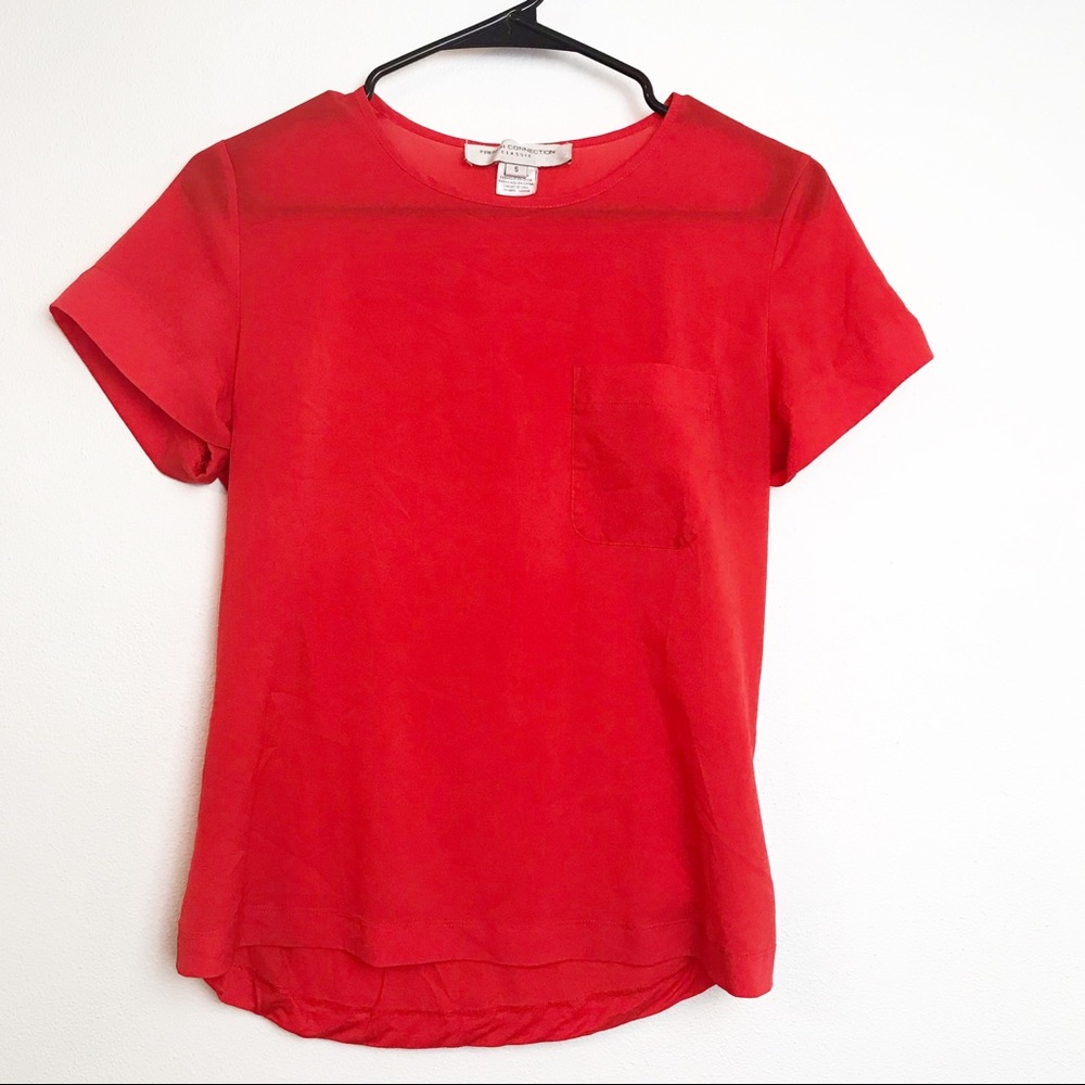 French Connection Classic Orange Short Sleeve Top